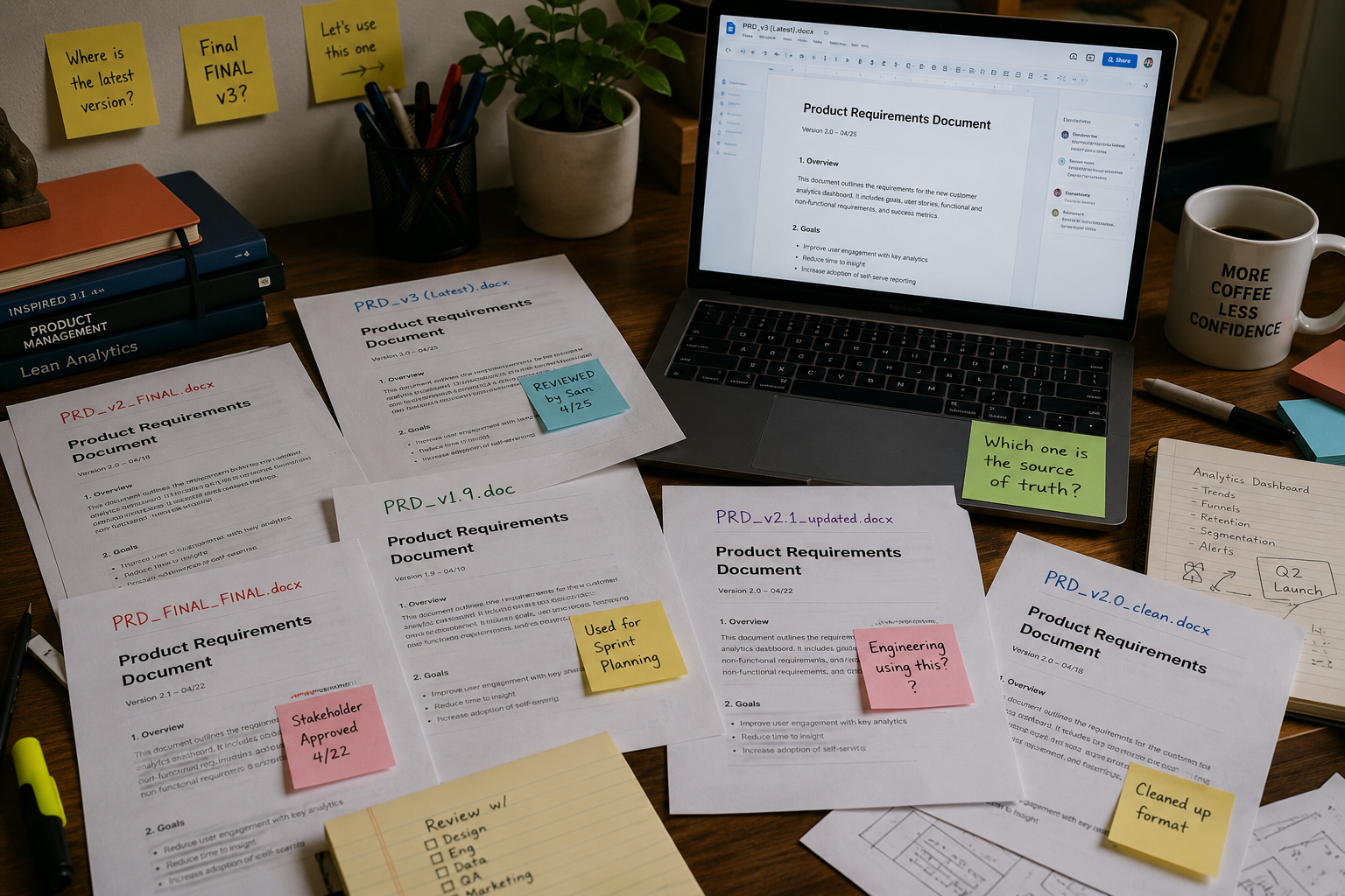 Multiple versions of the same document representing a business without a single source of truth.